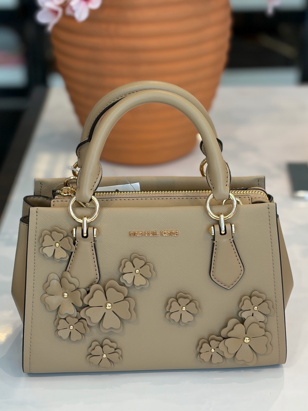 MICHAEL KORS  Marilyn Small Floral Embellished Satchel - Picture 10 of 10